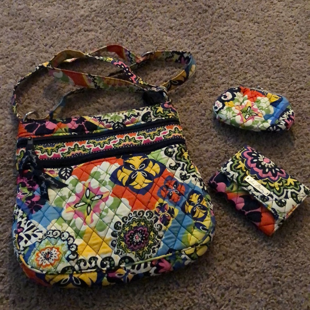 Vera Bradley bag with matching wallet/coin purse
